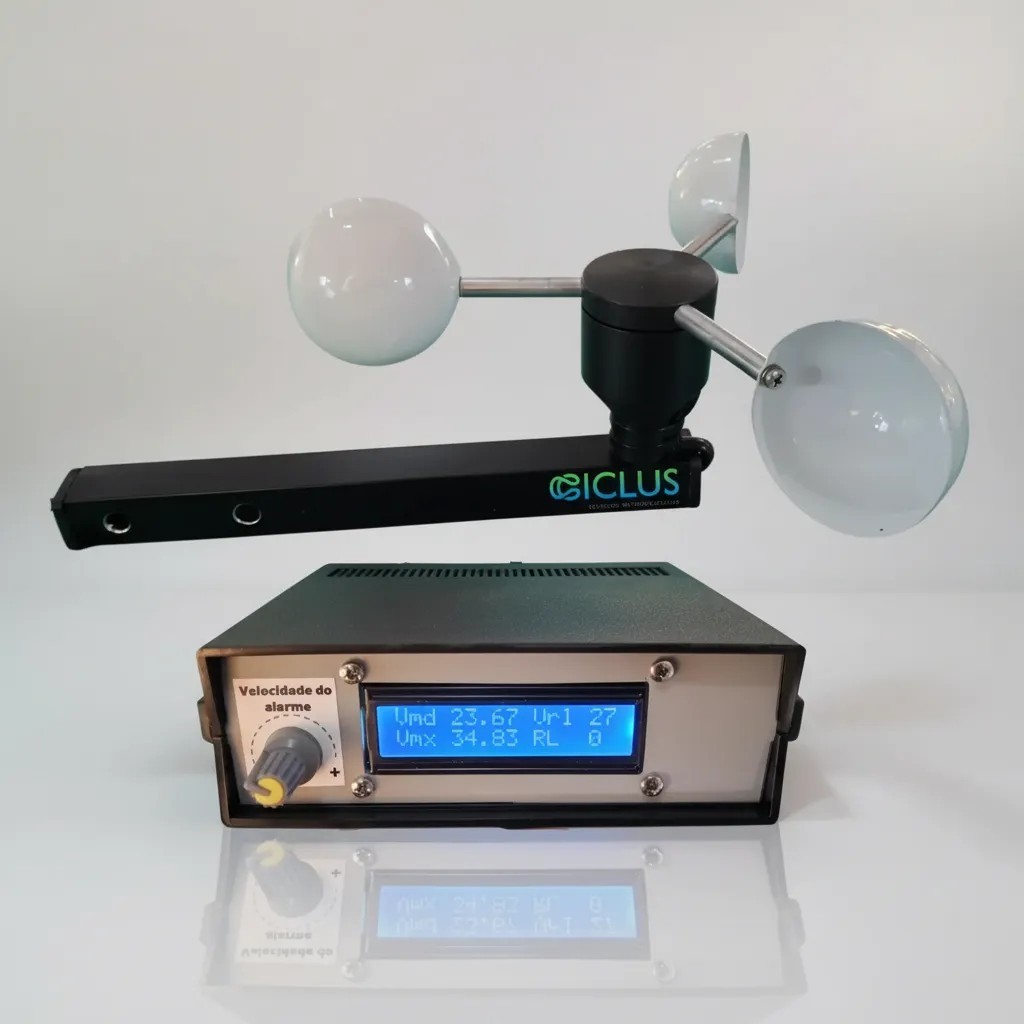 Anemômetro Ciclus Cabeado para Gruas / Guindaste (com Alarme) - WR0006